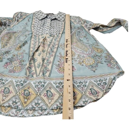 Soft Surroundings Blouse Petite Medium Long Sleeve Floral Paisley Tabitha Tunic - Picture 9 of 10